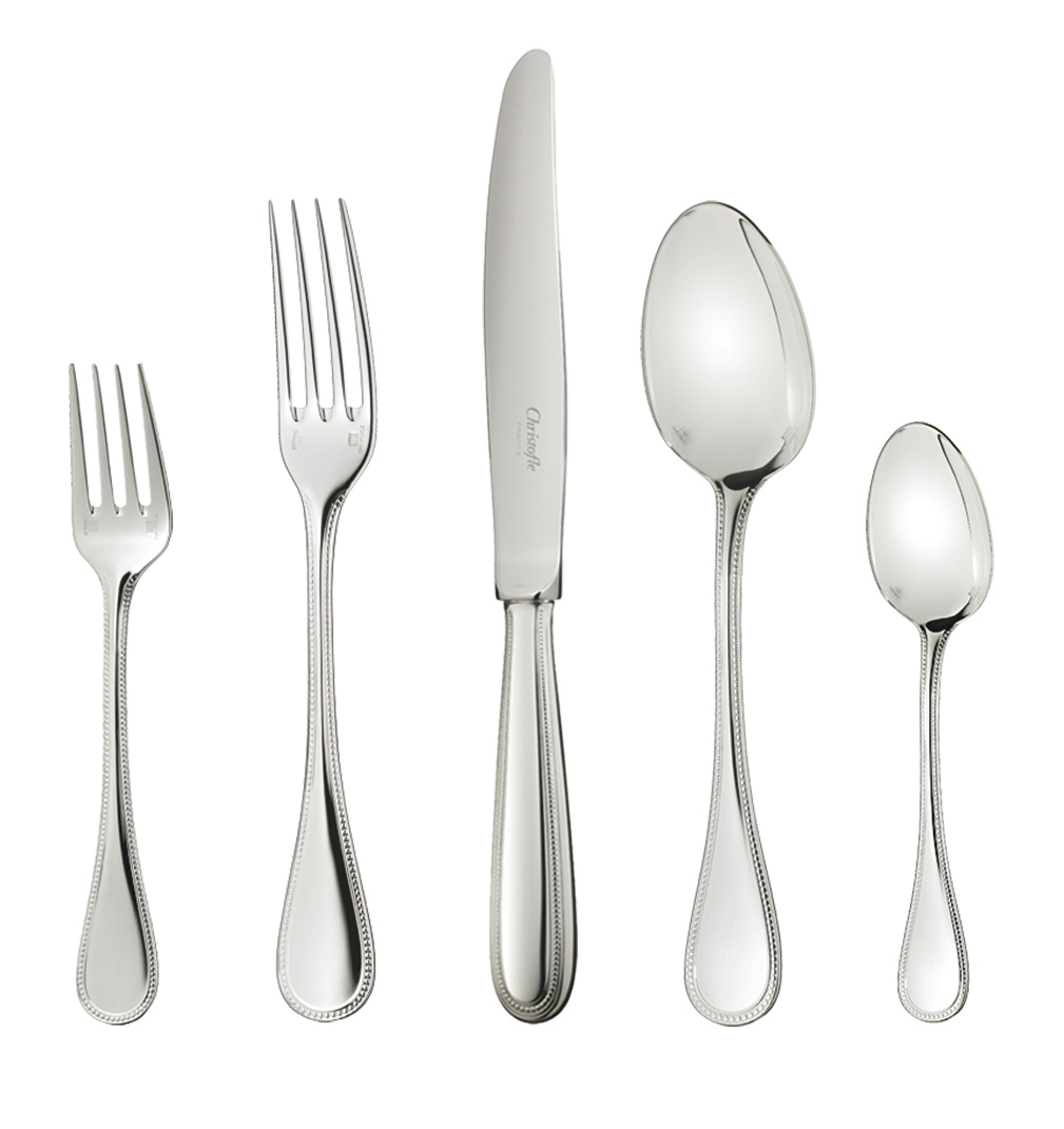 flatware Christofle steel perles cutlery set 2405830